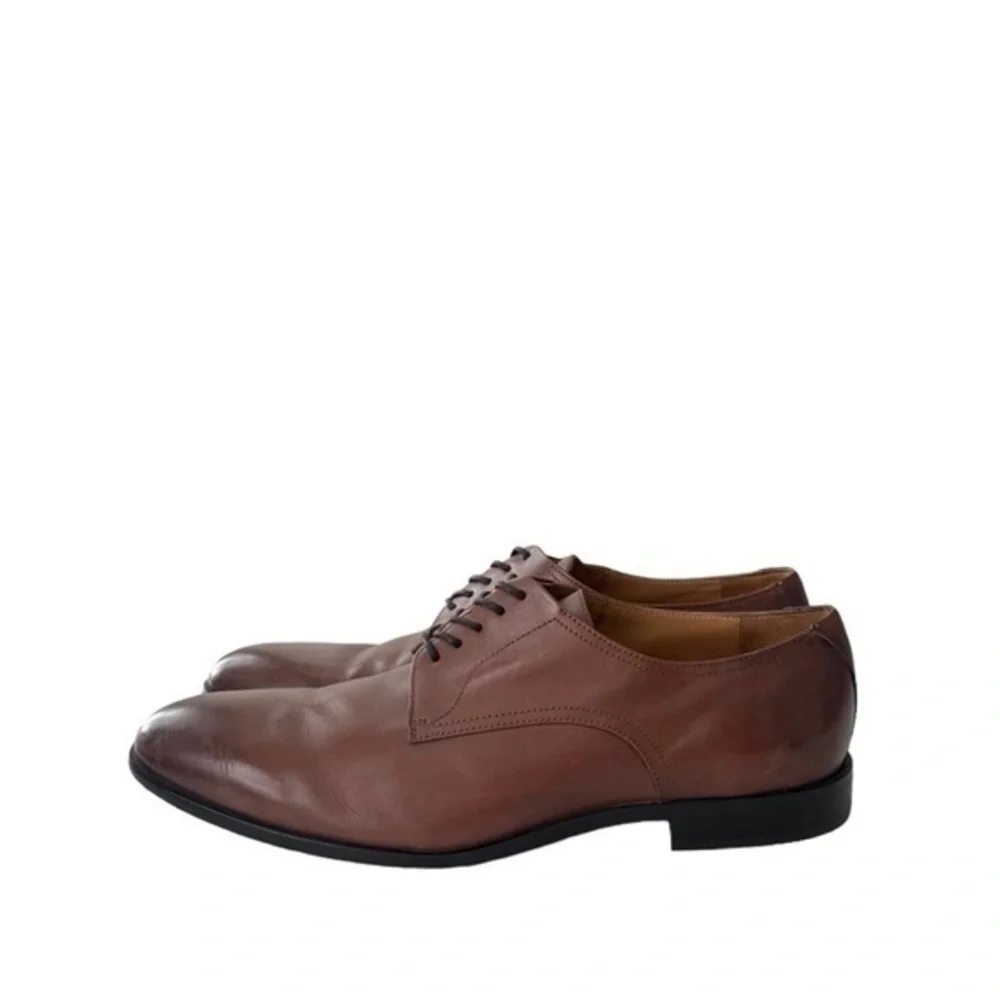 Hugo Boss Kensington Medium Brown Leather Derby Shoes Size 11‎